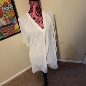 Calvin Klein Jeans Elegant Cream Women's Blouse XL Excellent